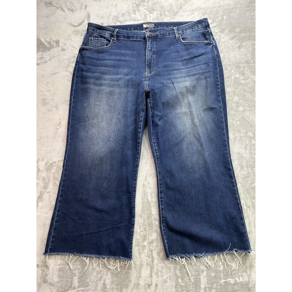 Kut From The Kloth Jeans Womens Plus 24W Blue Meg Fab AB Wide Leg High Rise Boho